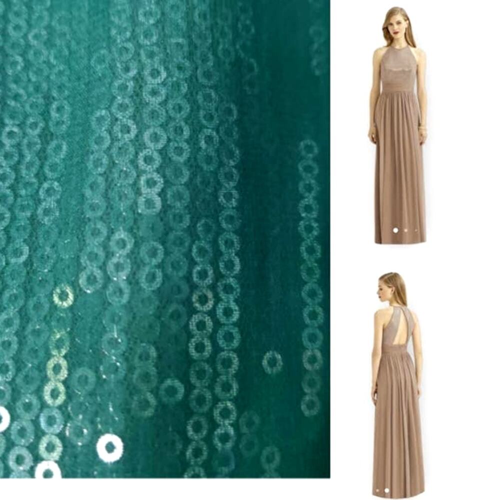 After Six Green Halter Neck Sequin Bodice Gown 4 NWT 6742 Bridesmaids Prom Event